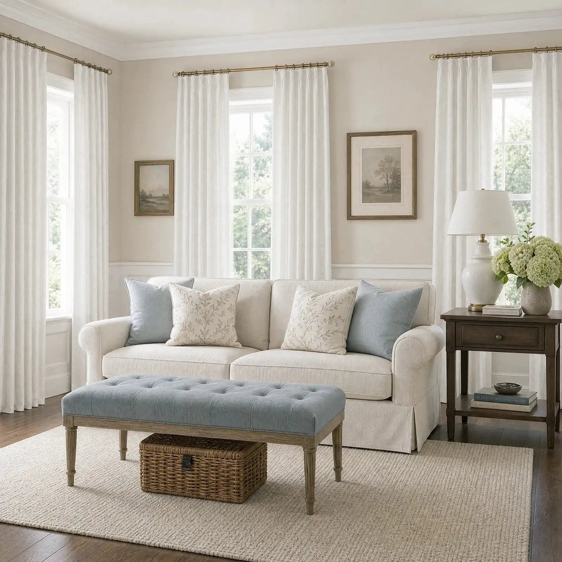 Dune Jacquard Wool-Linen Blend Curtains