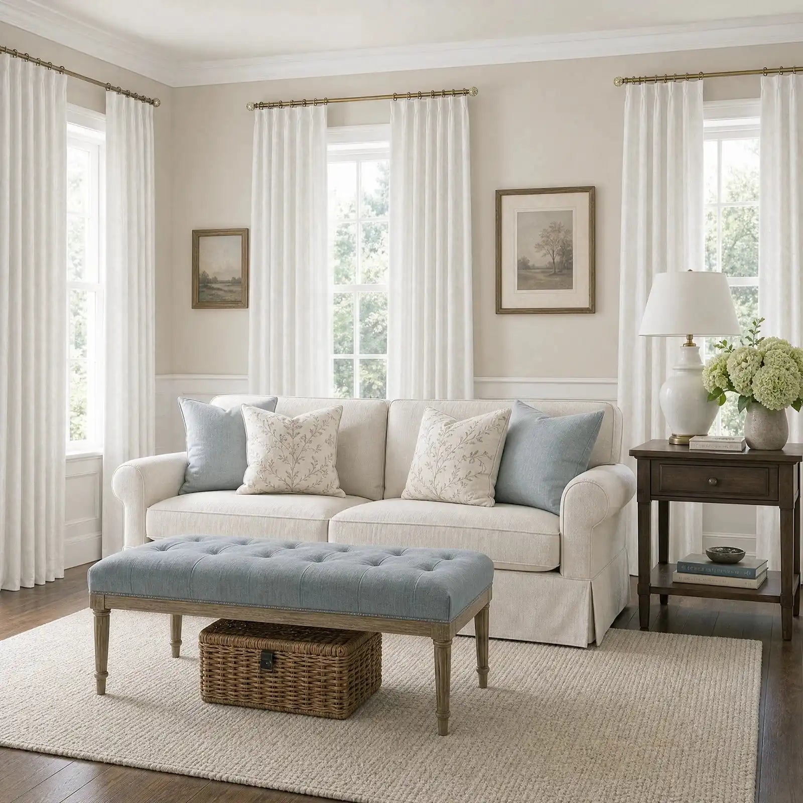 Dune Jacquard Wool-Linen Blend Curtains