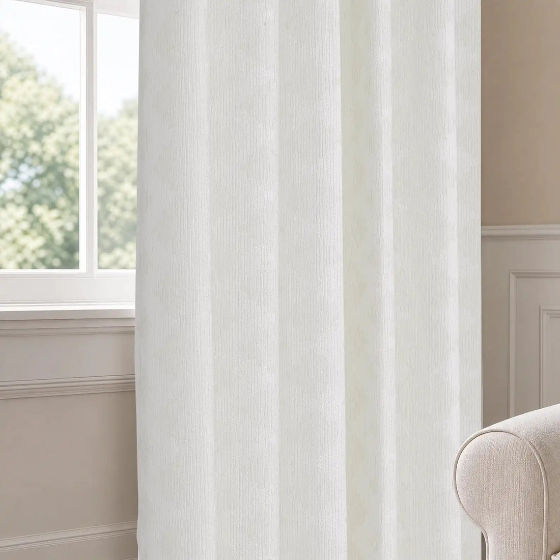 Dune Jacquard Wool-Linen Blend Curtains