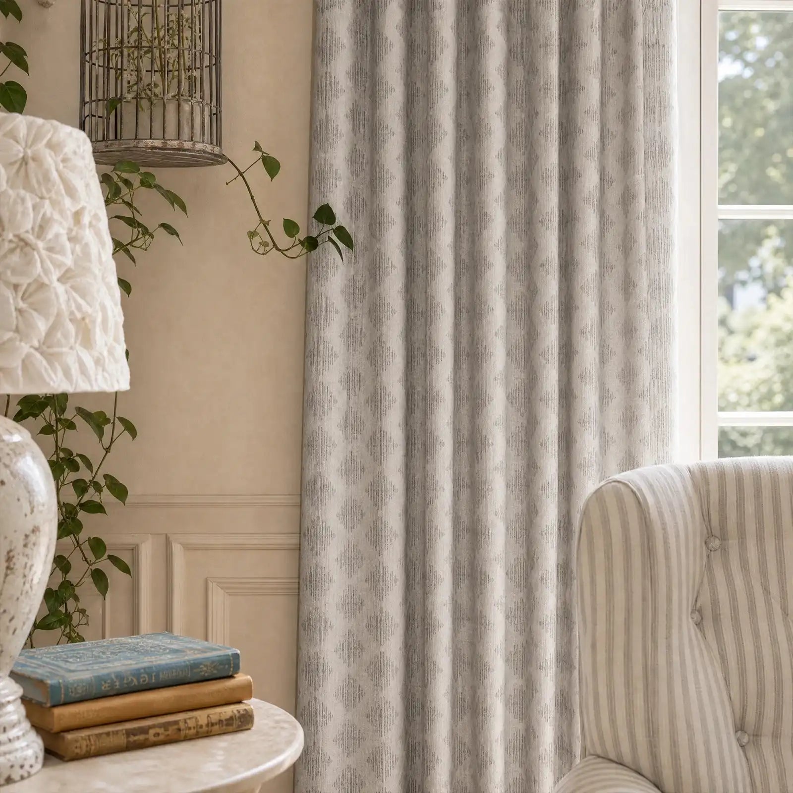 Dune Jacquard Wool-Linen Blend Curtains