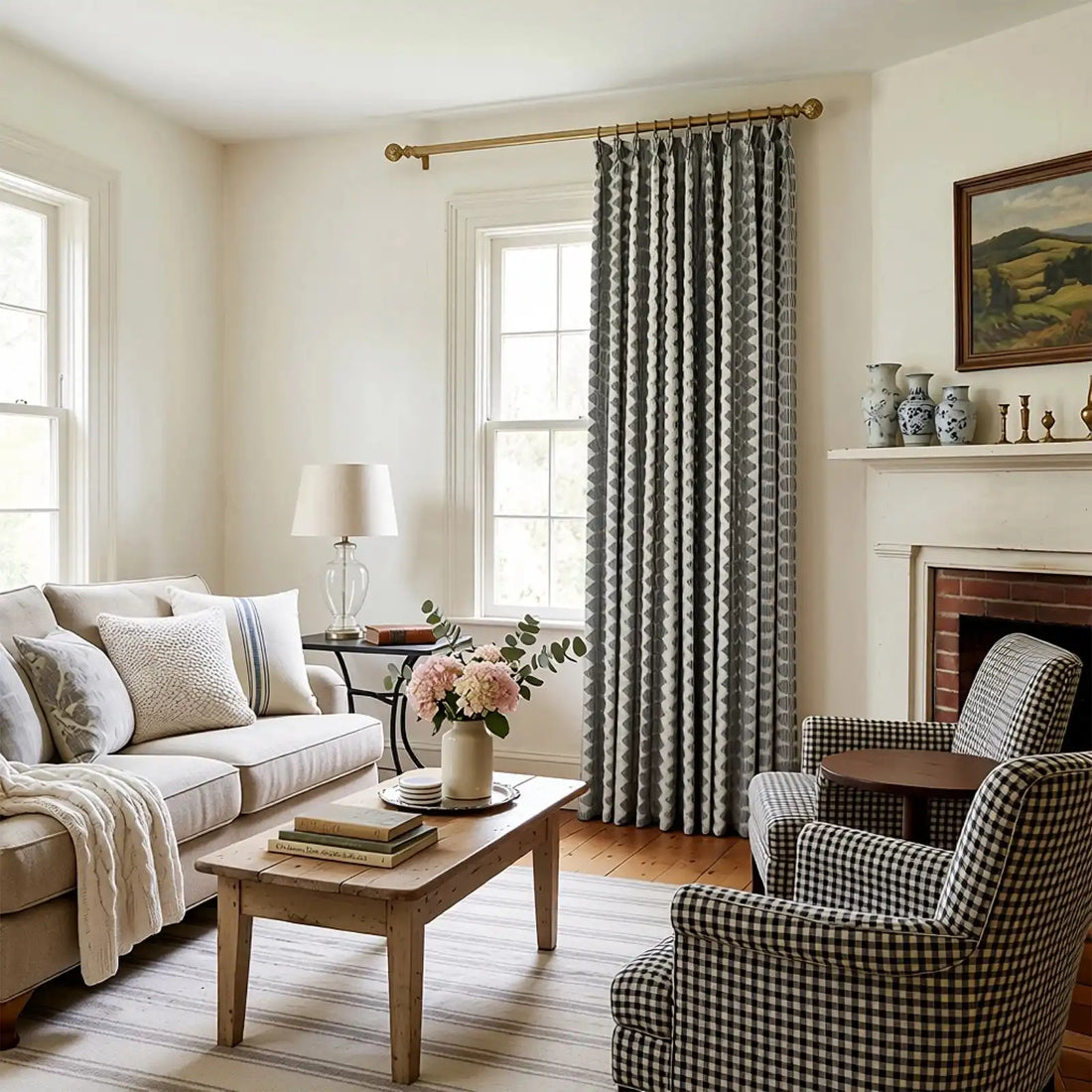 Dune Jacquard Wool-Linen Blend Curtains