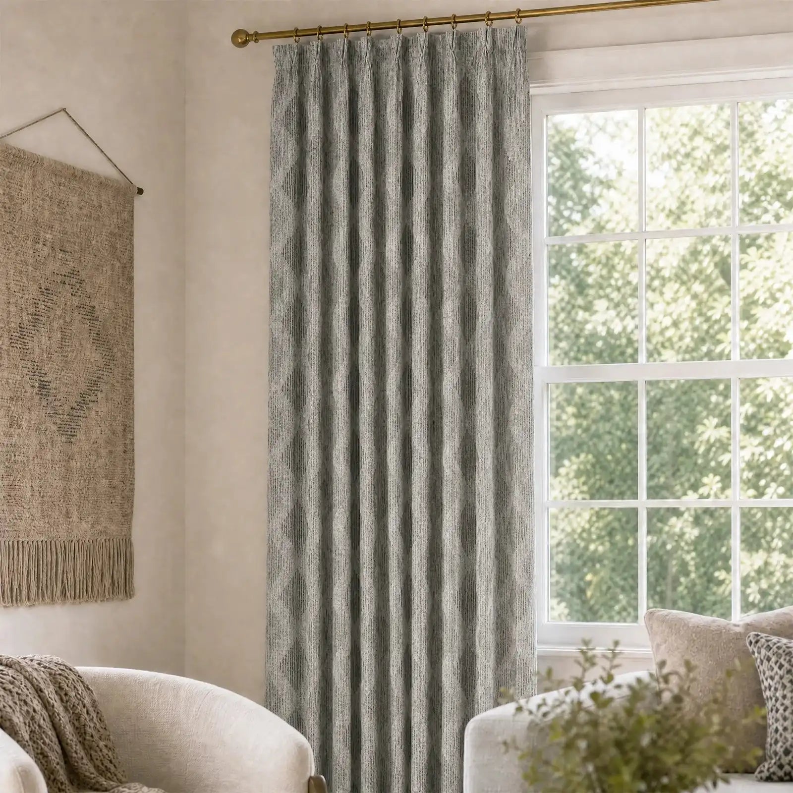 Dune Jacquard Wool-Linen Blend Curtains