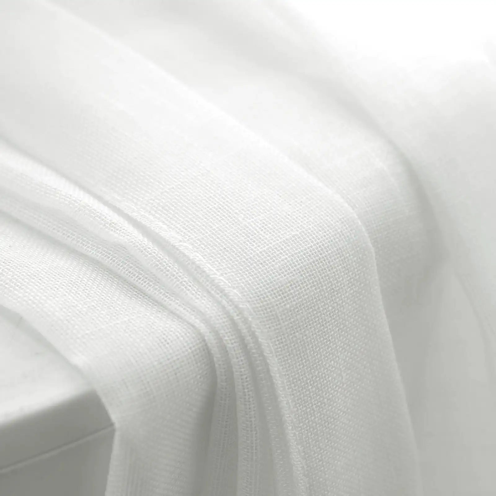 Fern Extra Long & Wide Cotton Semi Sheer Curtains (White Fabric Details)3