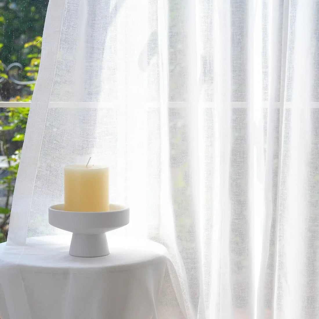 
Detailed display of Fern Extra Long & Wide Cotton Semi Sheer Curtains
