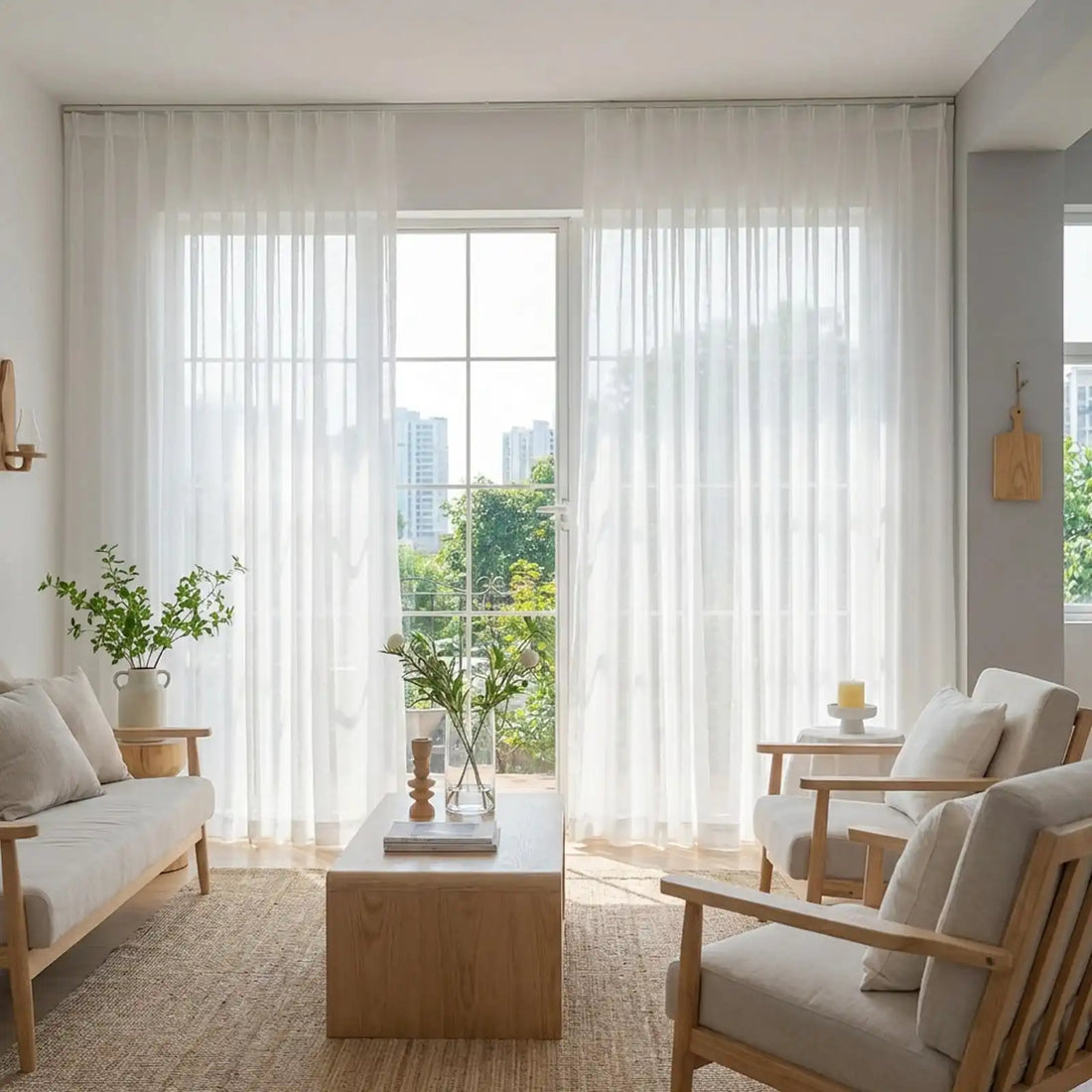 Fern Cotton Semi Sheer Curtains