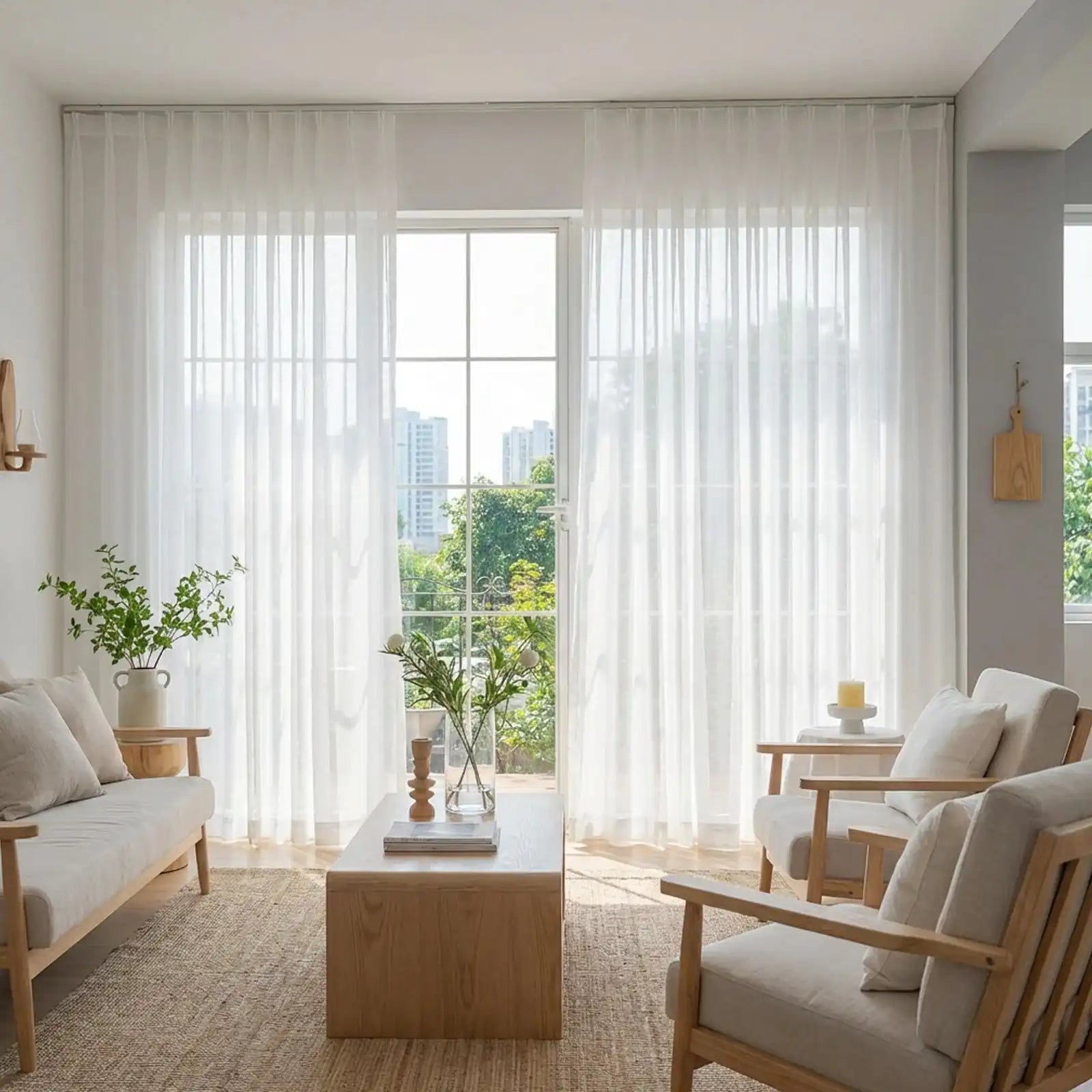 Fern Cotton Semi Sheer Curtains