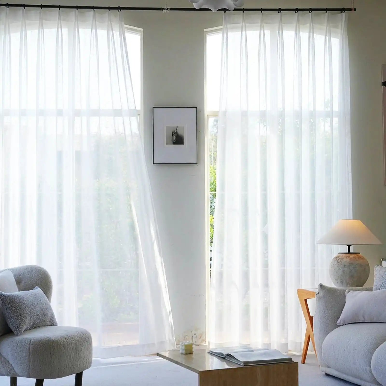 Fern Cotton Semi Sheer Curtains