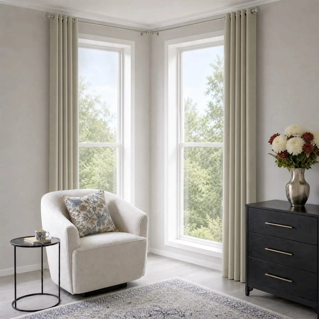 Gavin 100% Blackout Linen Look Curtains