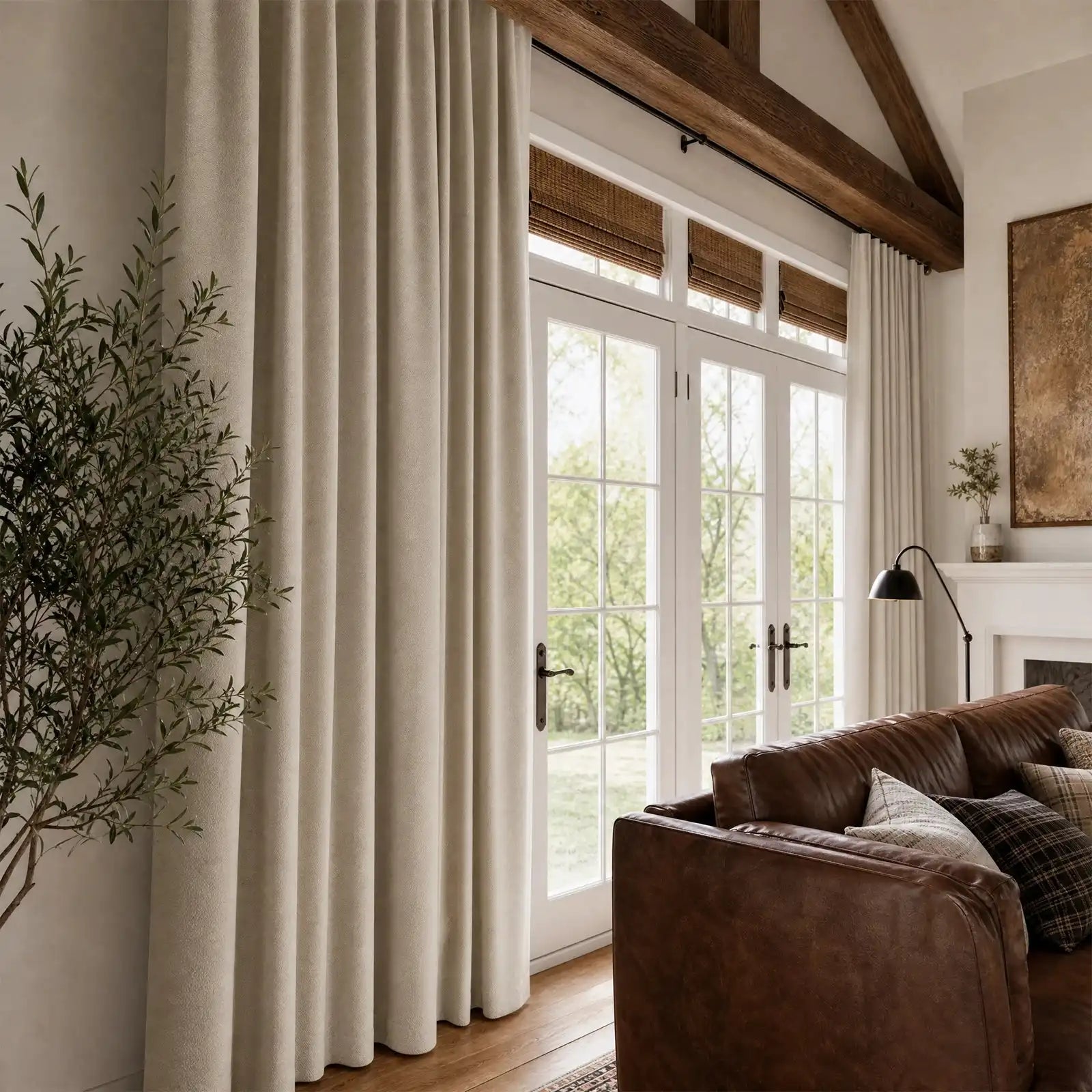 Gavin 100% Blackout Linen Look Curtains