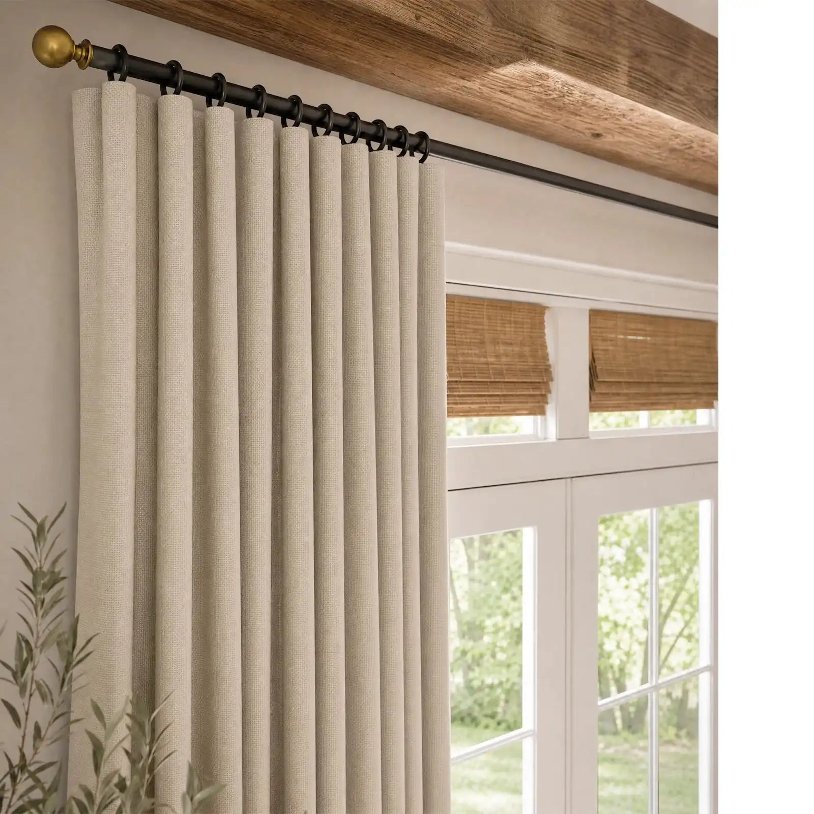 Gavin 100% Blackout Linen Look Curtains