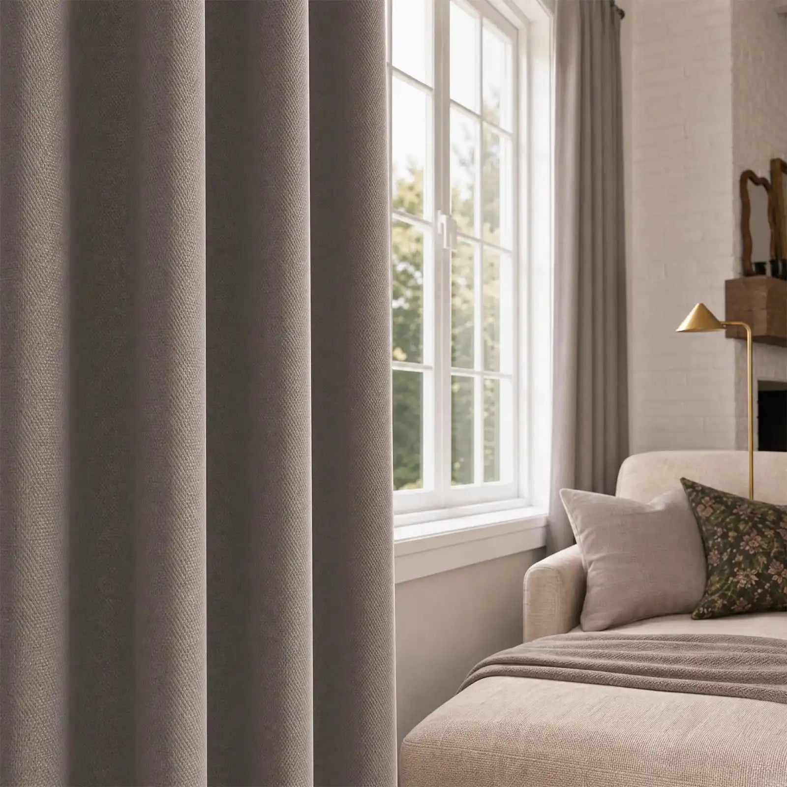 Gavin 100% Blackout Linen Look Curtains