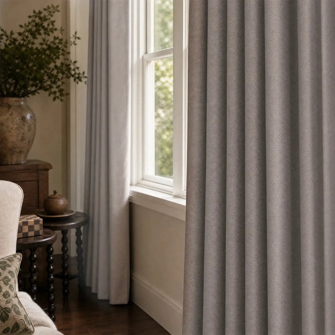 Gavin 100% Blackout Linen Look Curtains