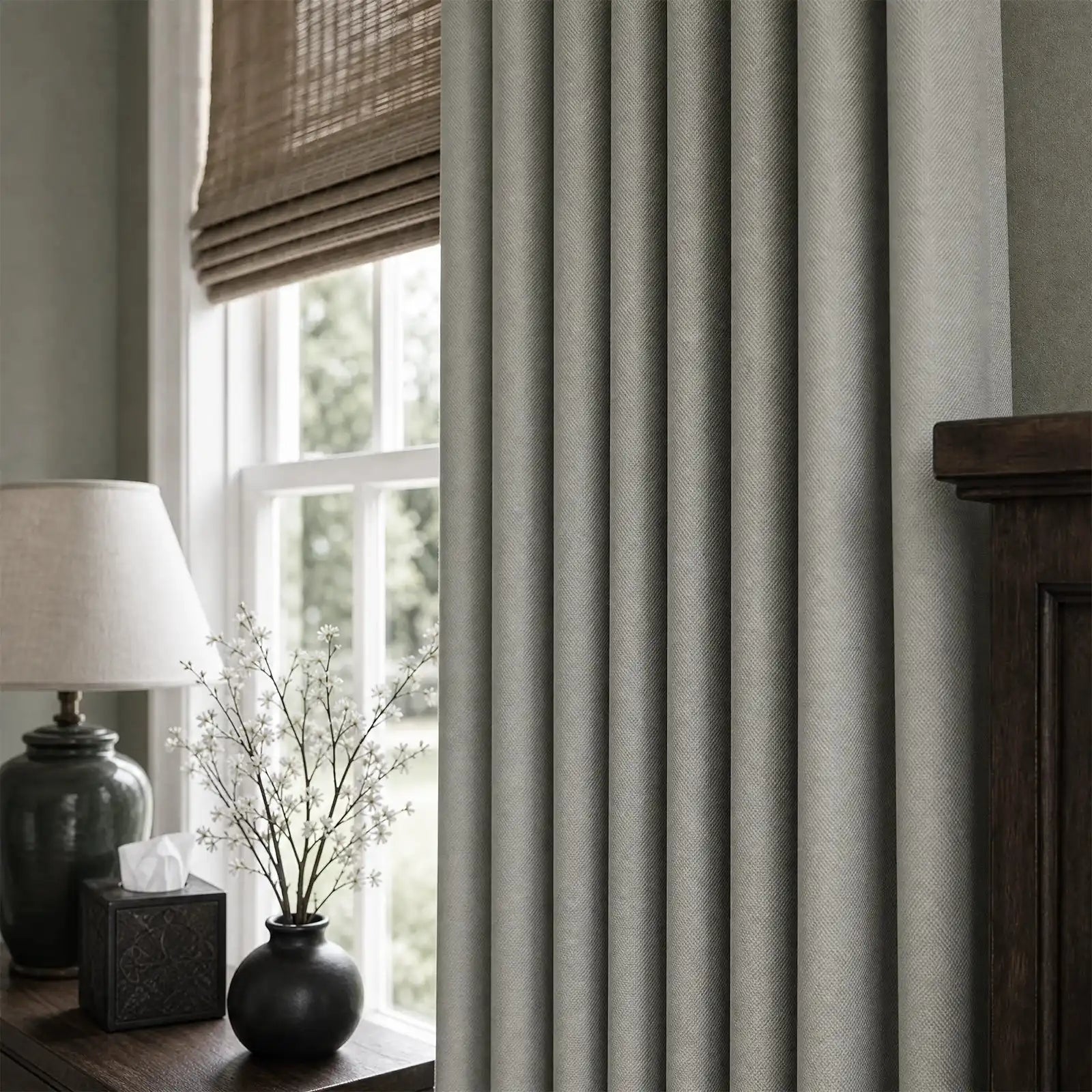 Gavin 100% Blackout Linen Look Curtains