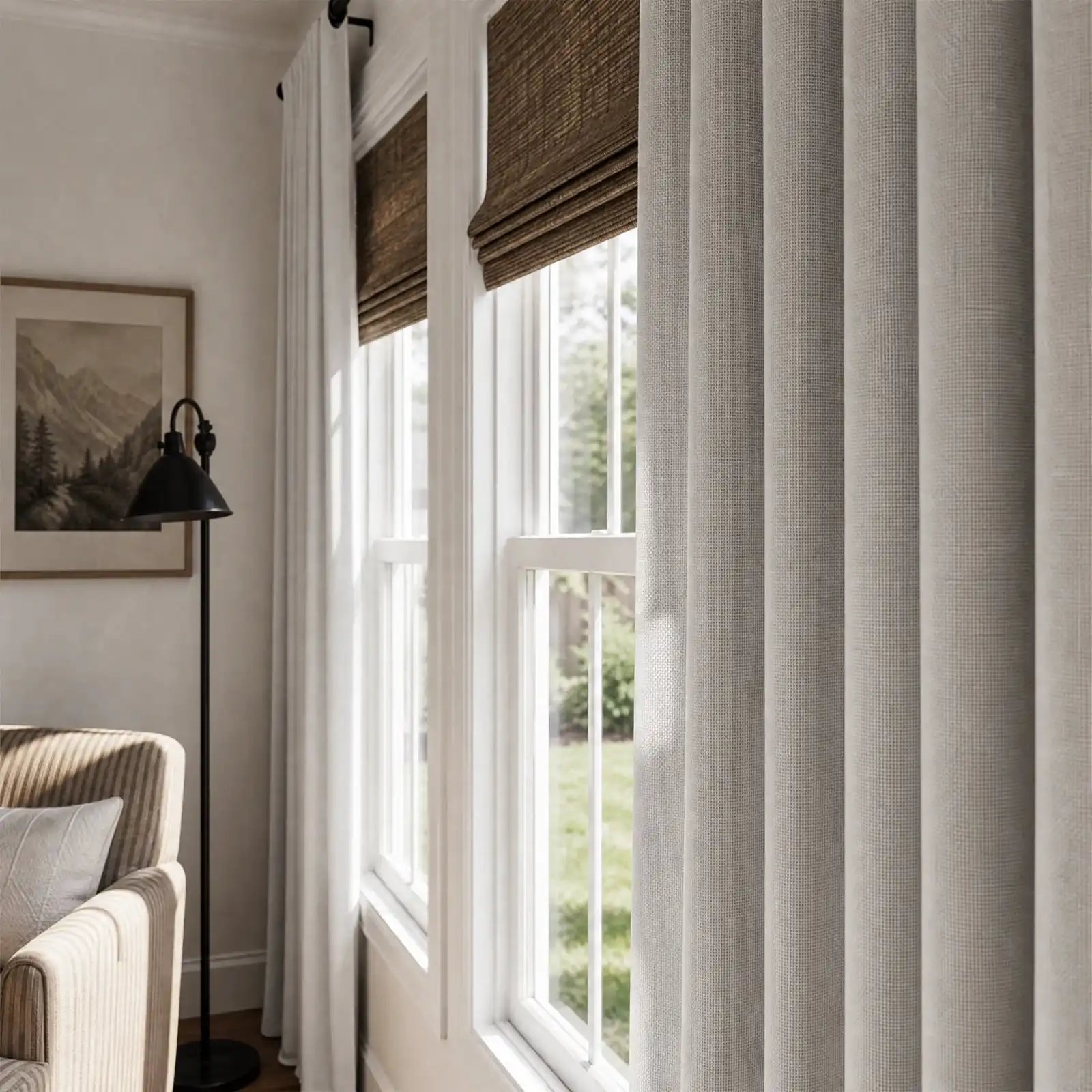 Gavin 100% Blackout Linen Look Curtains