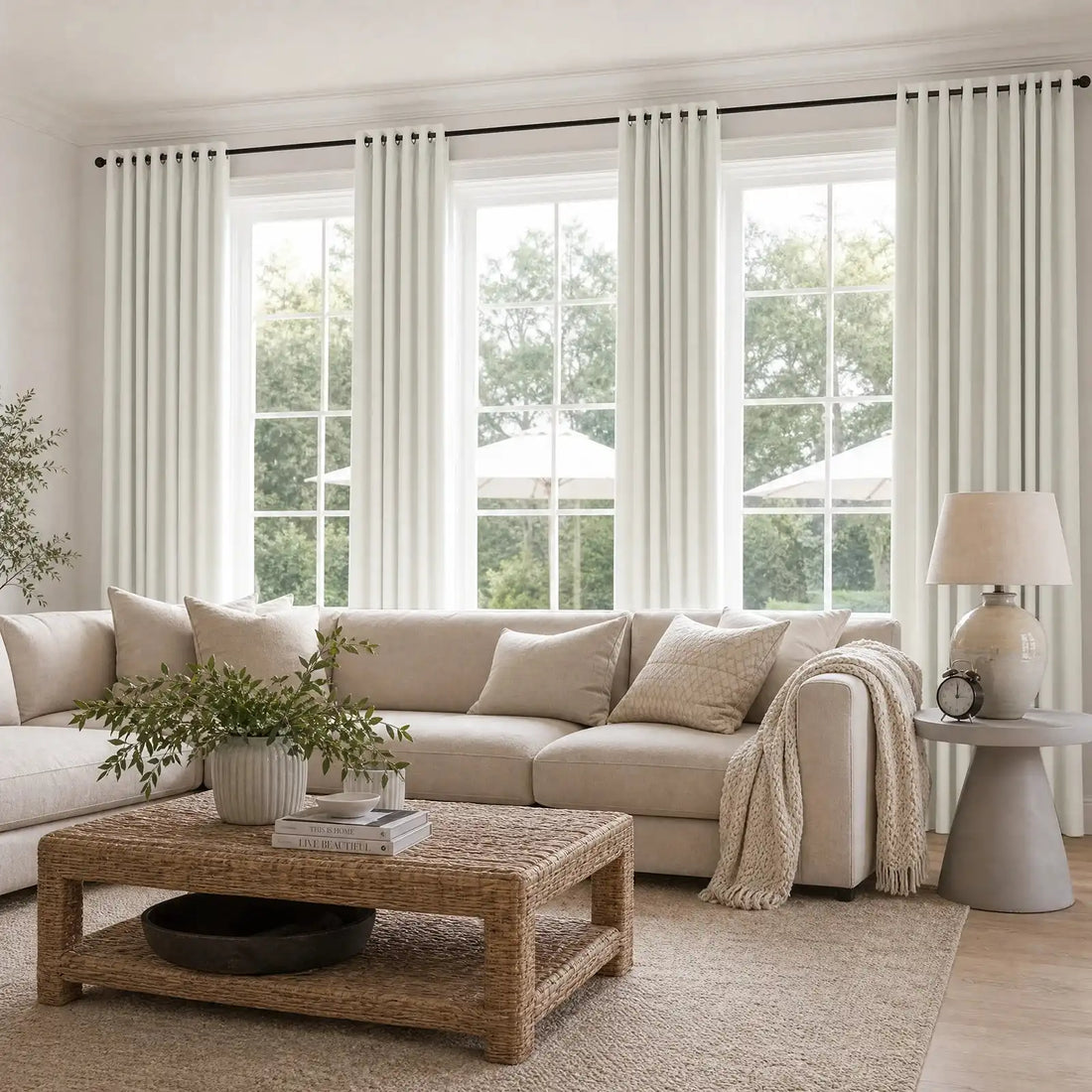 Gavin 100% Blackout Linen Look Curtains