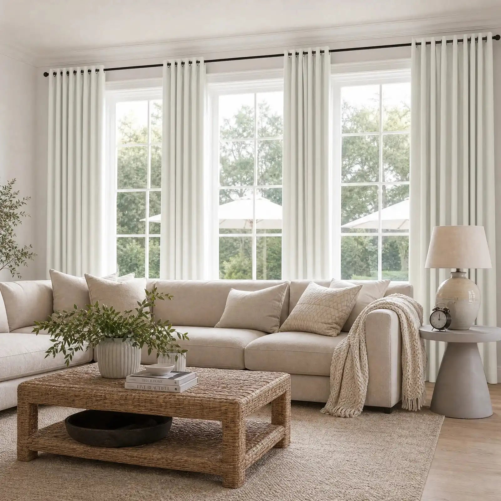 Gavin 100% Blackout Linen Look Curtains