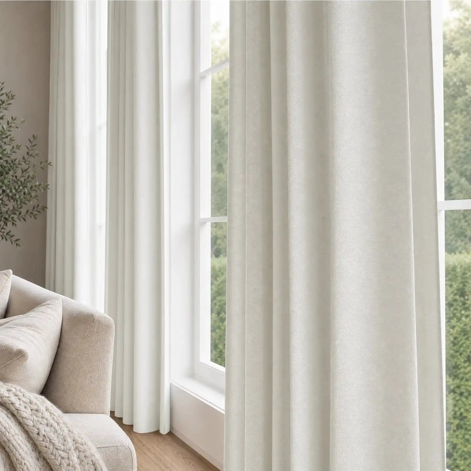 Gavin 100% Blackout Linen Look Curtains