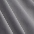 Purplish gray Gavin curtain panel showing smooth drape and woven texture