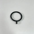 Black steel curtain ring with small attached loop for hanging curtains, used in home decor, set of 20pcs, on plain white background