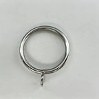 Set of three stainless steel curtain rings with hooks, circular shape, polished finish, for home window decor, SKU: AGPC70-1