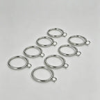 Set of 20 stainless steel curtain rings with small loops for hanging curtains, ideal for home decor and window treatments