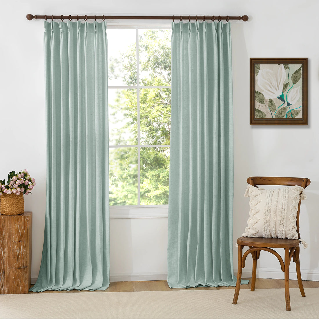 Jasper Curtains Dusty Aqua Front View