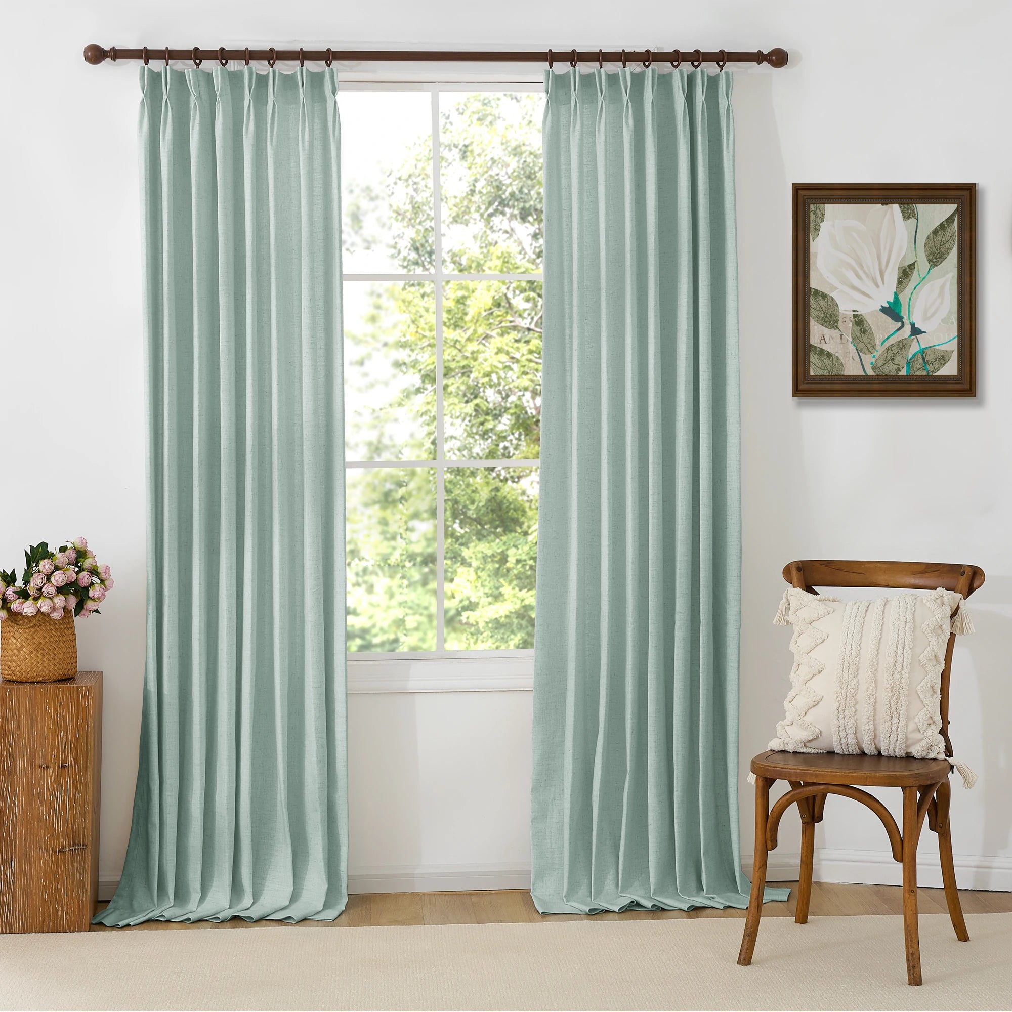 Jasper Curtains Dusty Aqua Front View