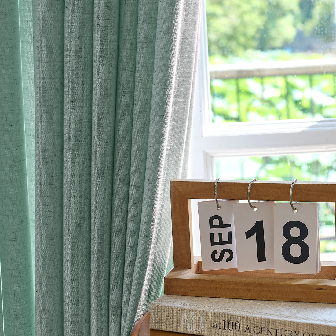 Jasper Curtains Dusty Aqua Details