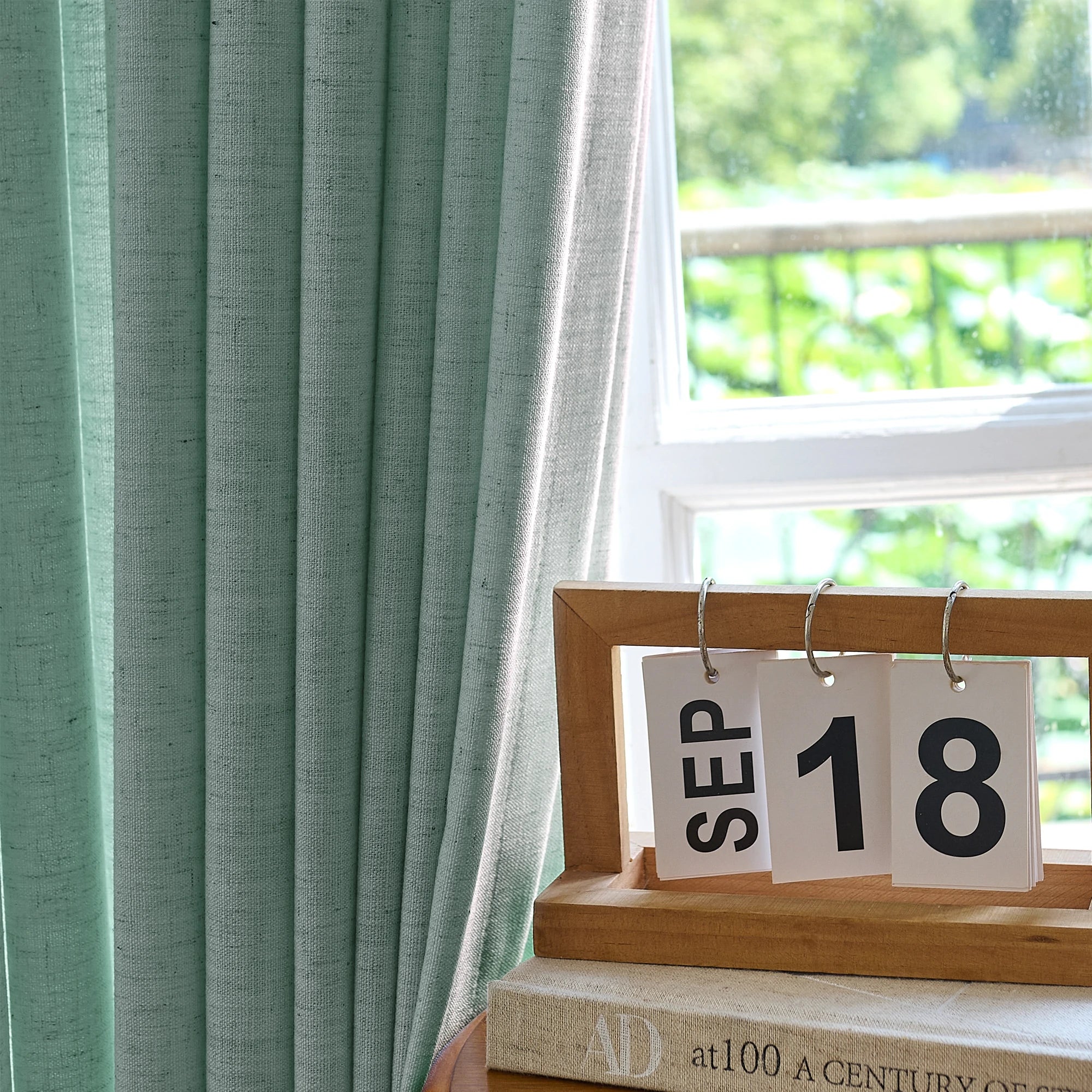 Jasper Curtains Dusty Aqua Details