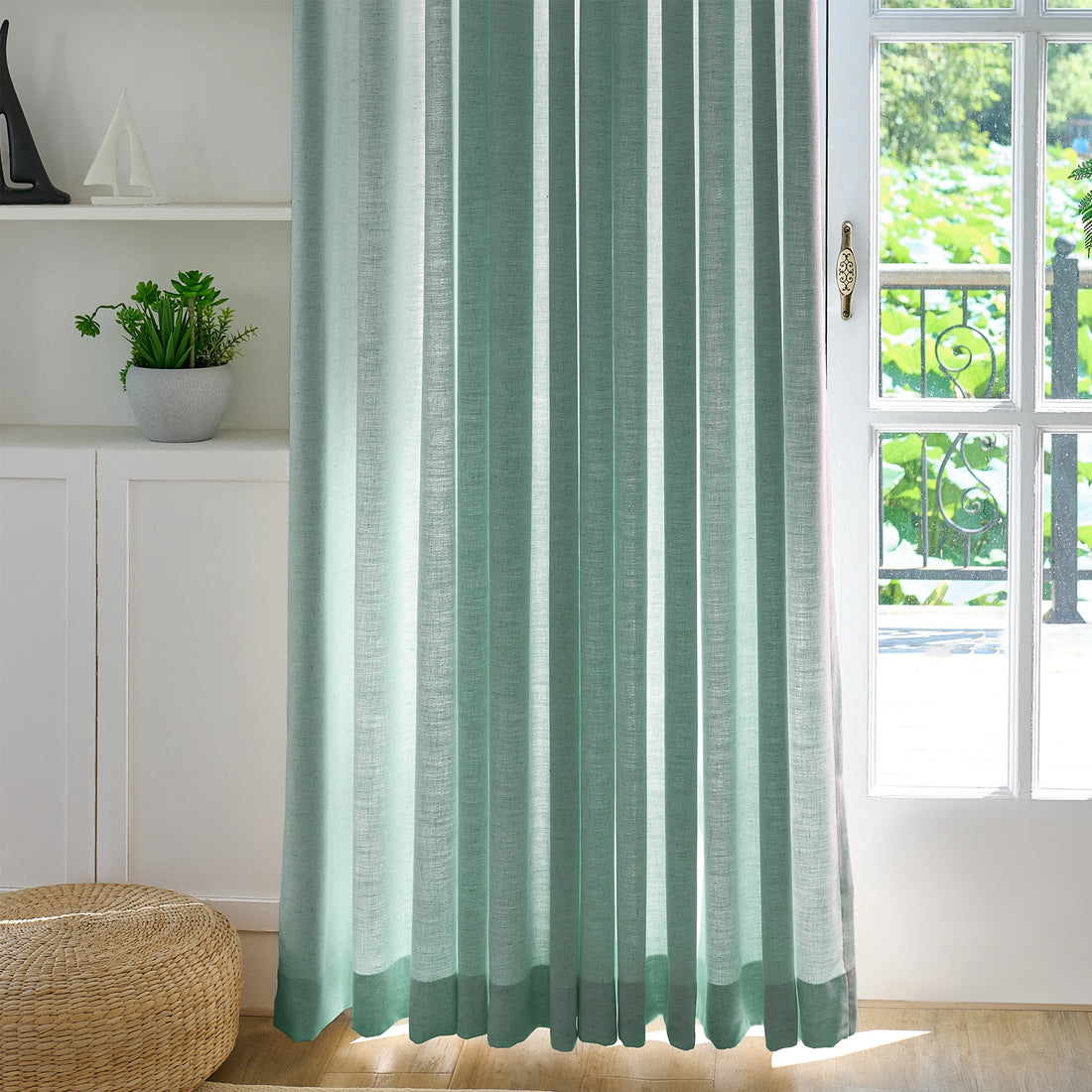 Jasper Curtains Dusty Aqua Details