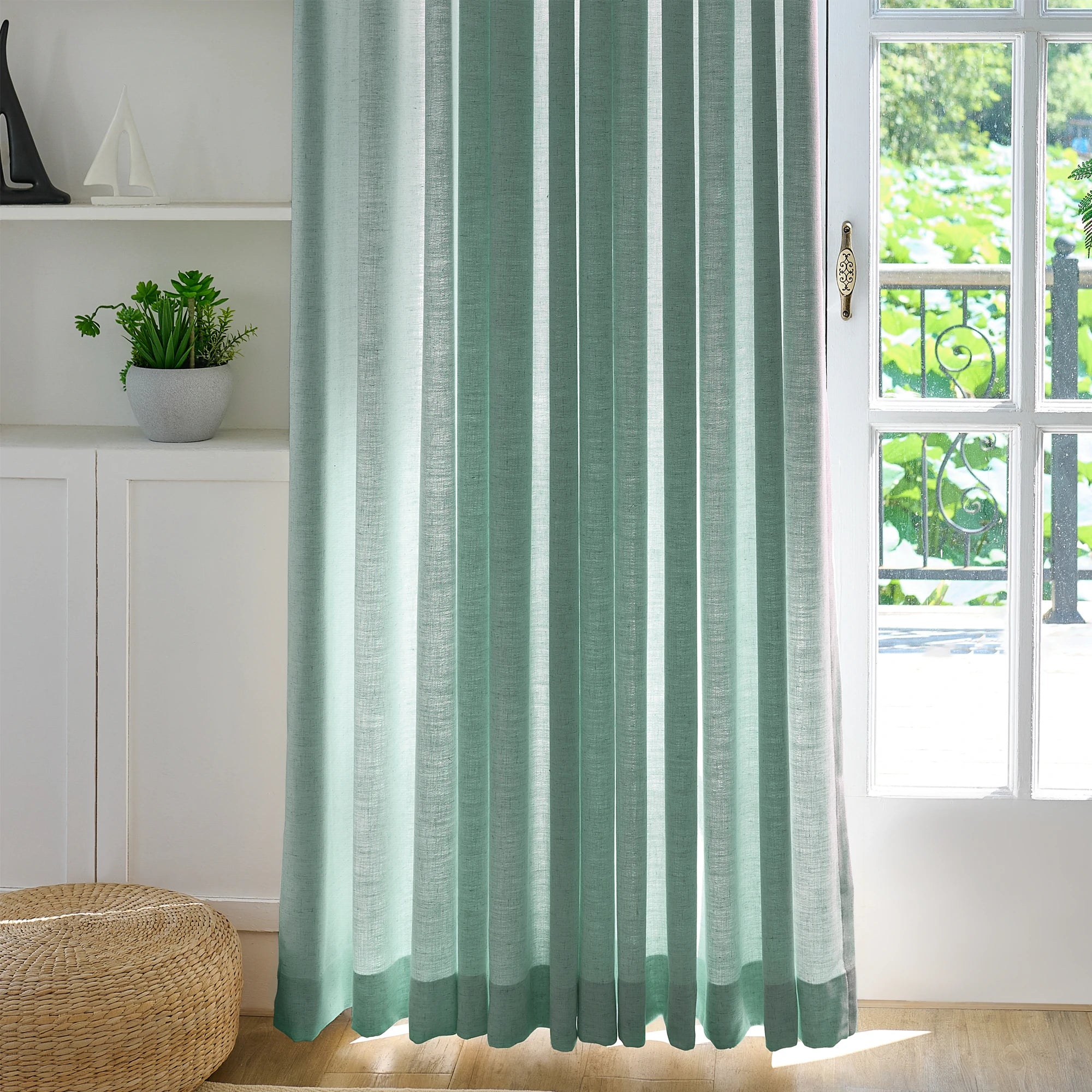 Jasper Curtains Dusty Aqua Details