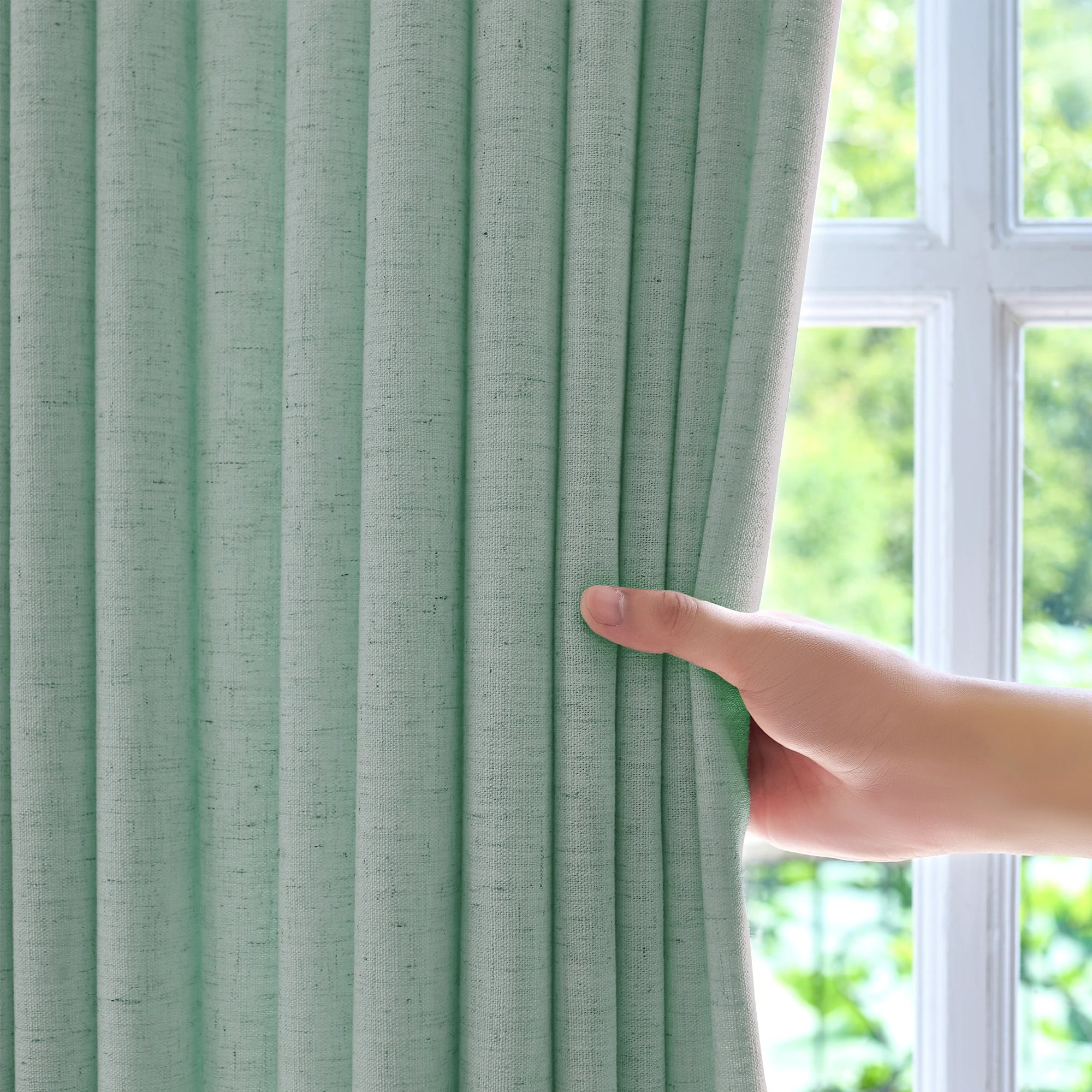 Jasper Curtains Dusty Aqua Display