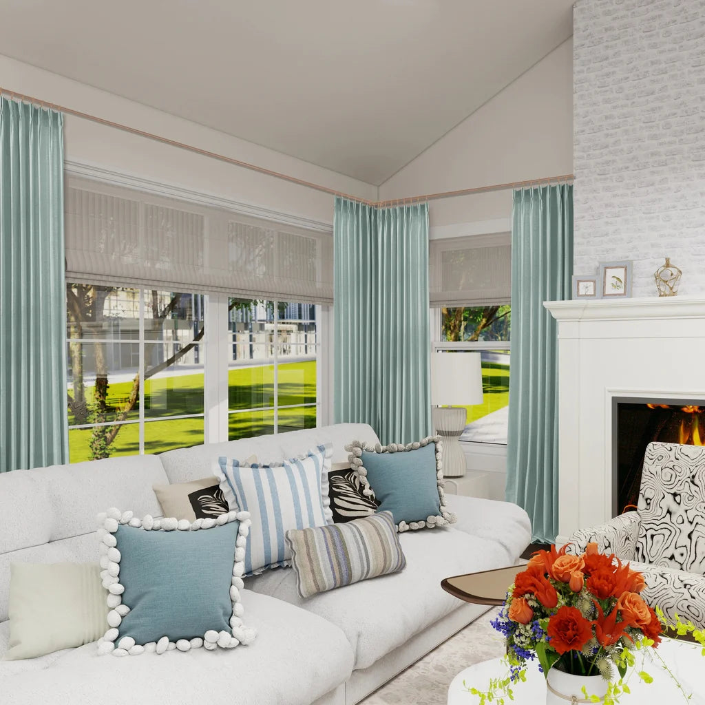 Jasper Curtains Dusty Aqua Display