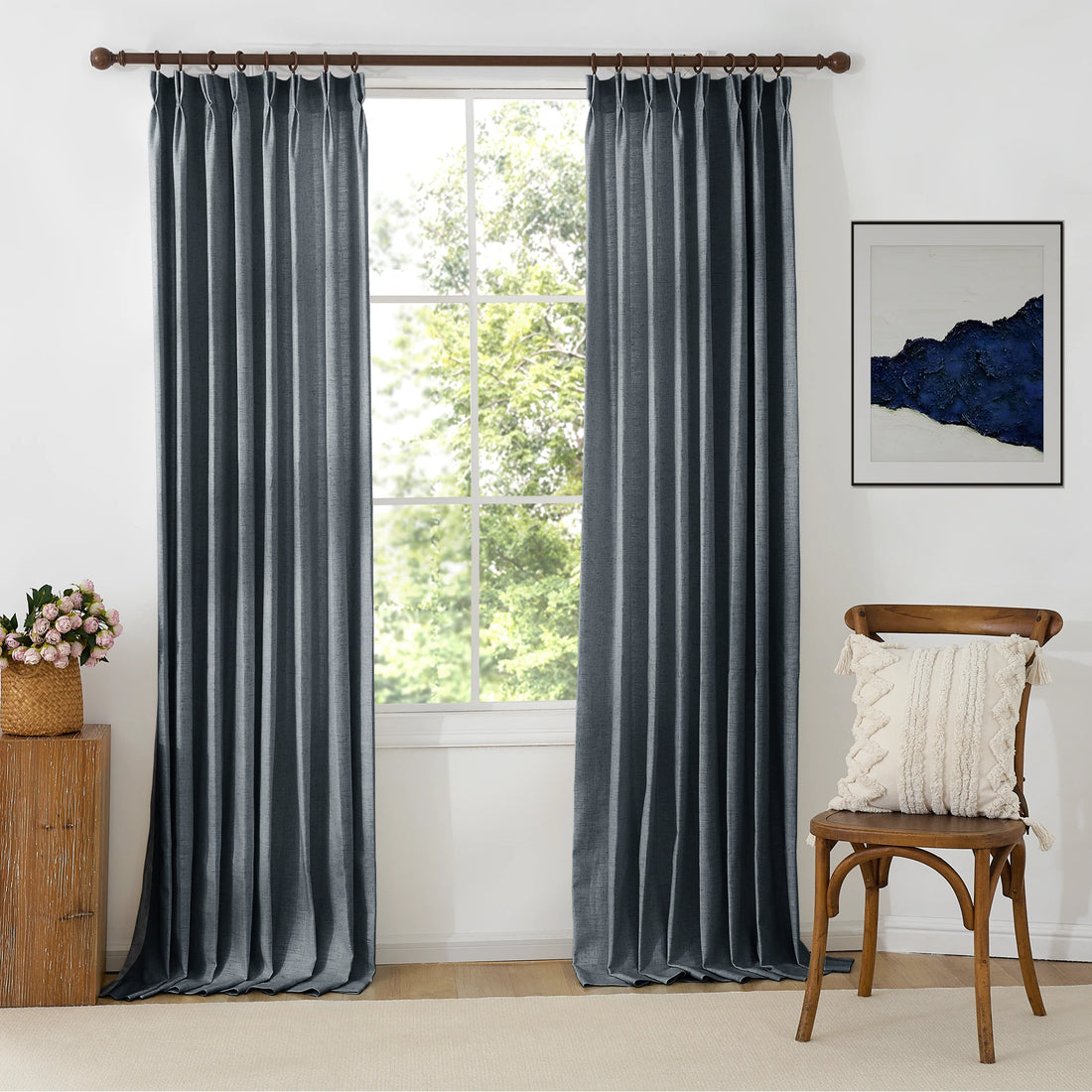 Jasper Curtains Hazy Blue Front View