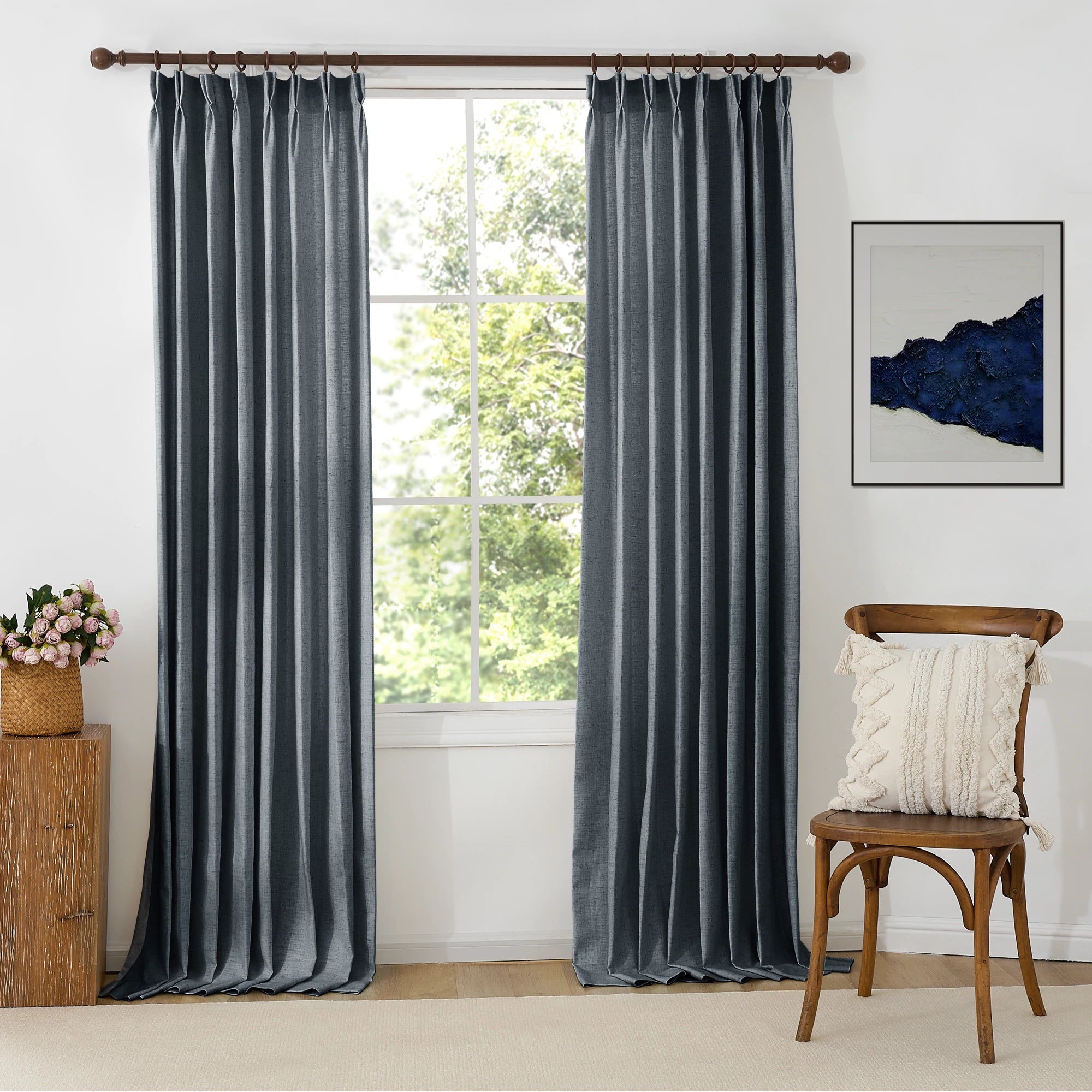 Jasper Curtains Hazy Blue Front View
