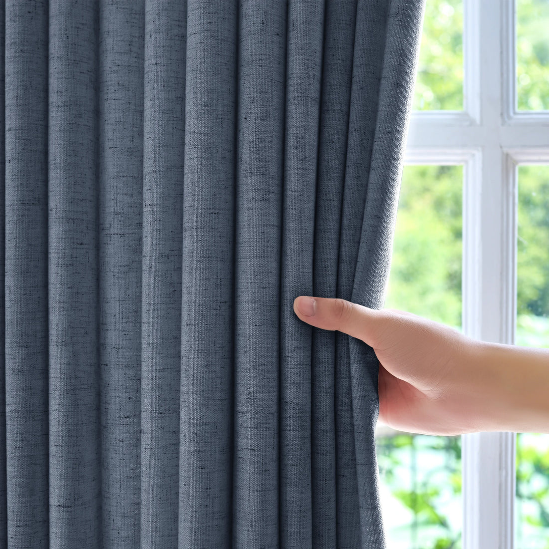Jasper Curtains Hazy Blue Details