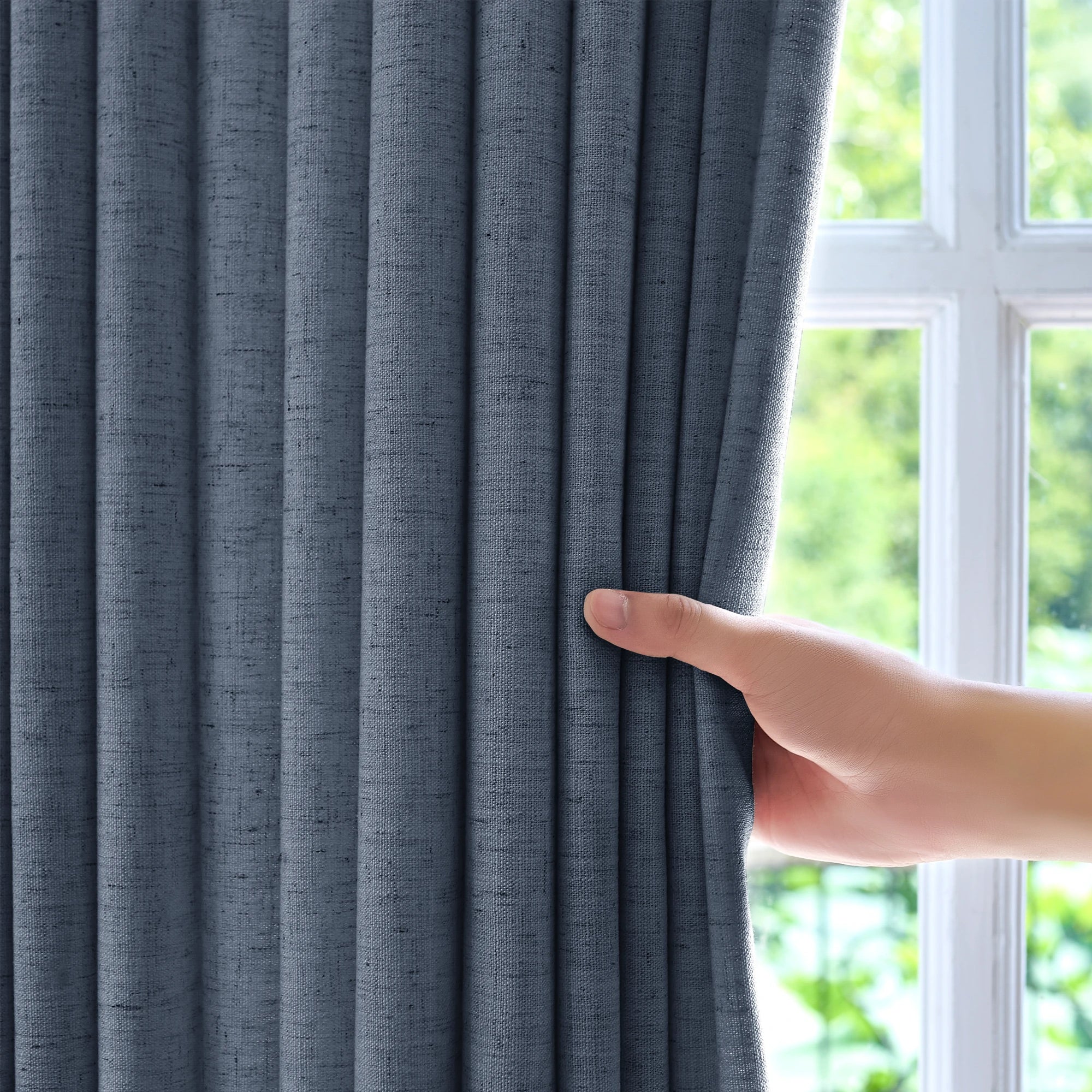 Jasper Curtains Hazy Blue Details