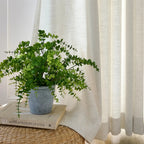 Jasper Linen Curtains Plaid White Details