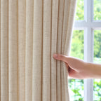 Jasper Linen Curtains Vanilla Cream Details