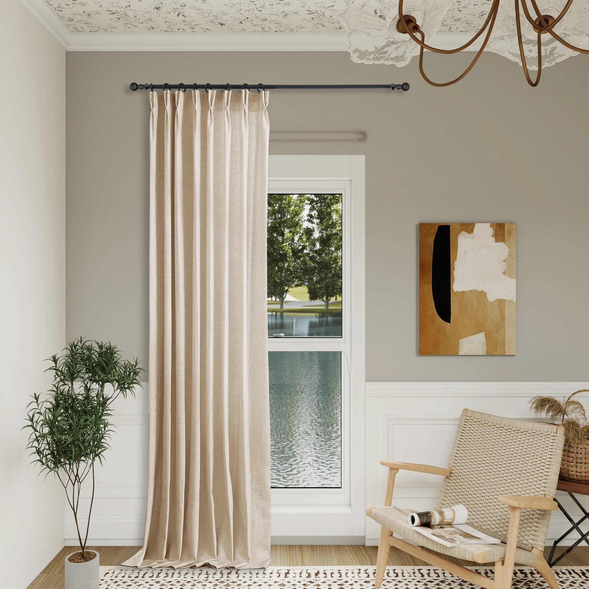 Jasper Linen Curtains Vanilla Cream Installation