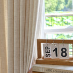 Jasper Linen Curtains Vanilla Cream Details