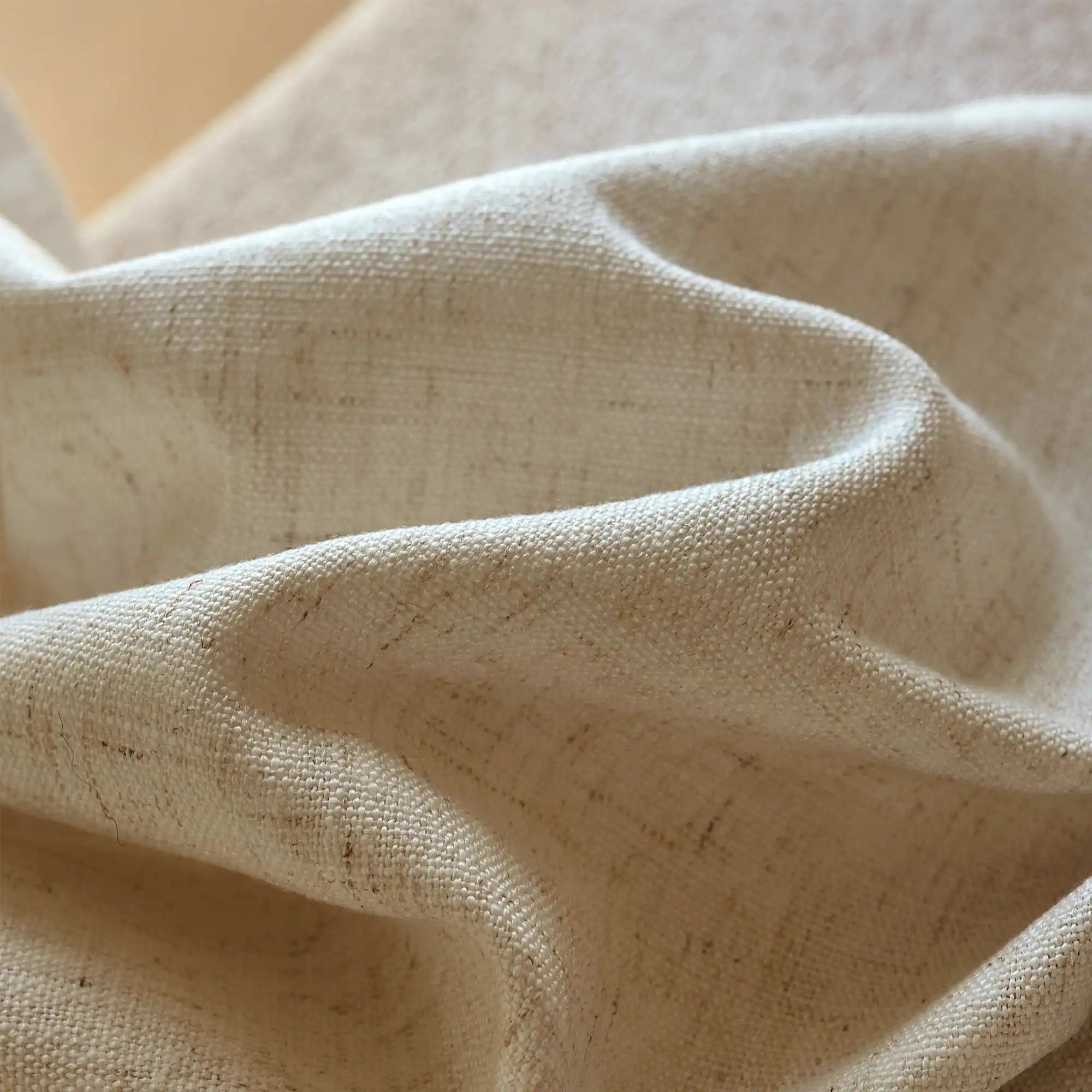 Jasper Linen Curtains Vanilla Cream Fabric Display