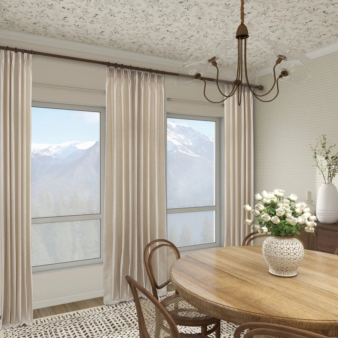 Jasper Linen Curtains Warm Taupe Side View