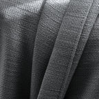 Detailed textile structure and premium tailored drape of Dark Gray John Linen Texture Cotton Curtains up close