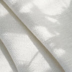 Close up texture of White John Linen Texture Cotton Curtains showing premium woven fabric slub