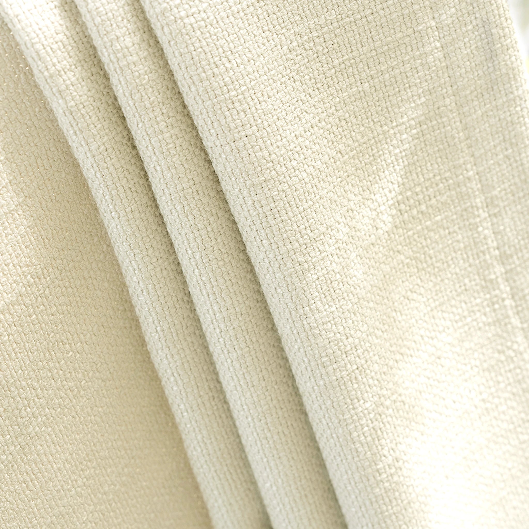 Macro textile weave quality and organic material structure of Ivory John Linen Texture Cotton Curtains