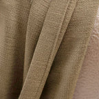 Detailed textile structure and premium tailored edge of Moss Brown John Linen Texture Cotton Curtains next to texture