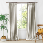 Beige Velvet Curtains Front View