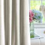 Beige Velvet Curtains Details