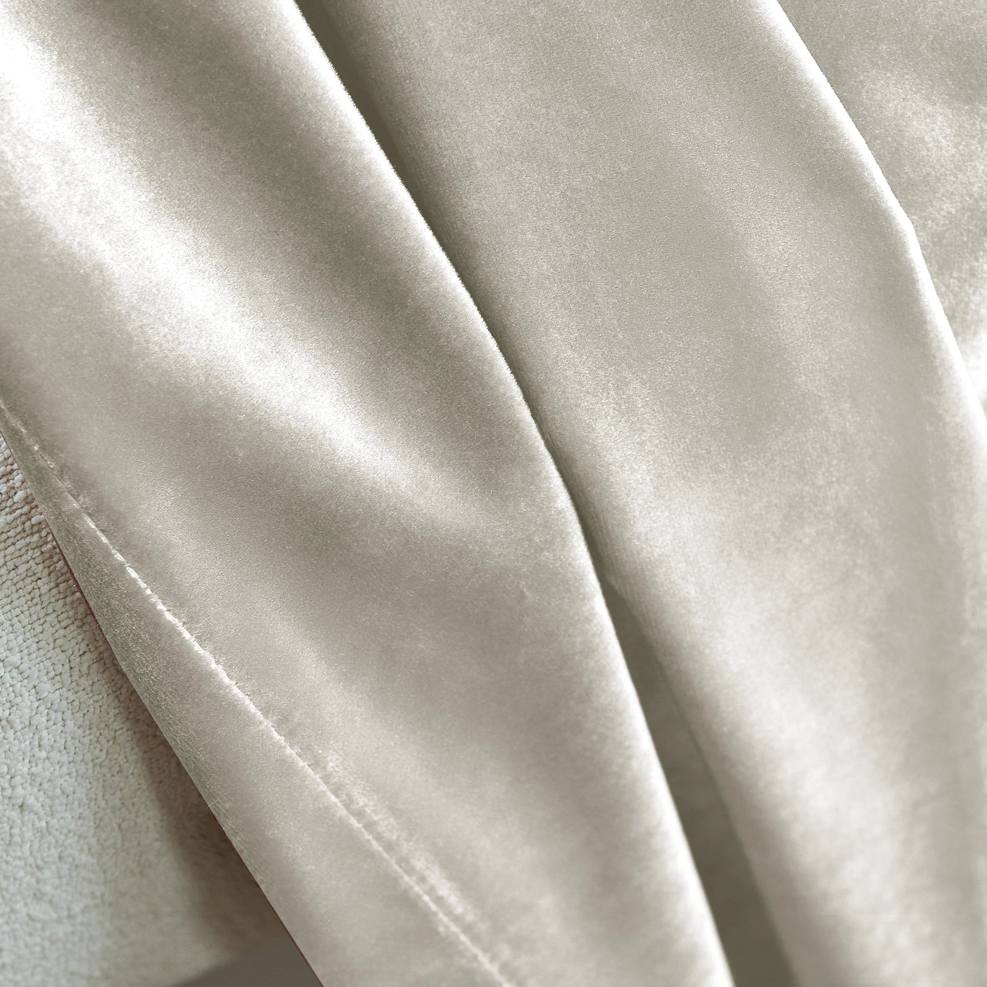 Beige Velvet Curtains Fabric Details